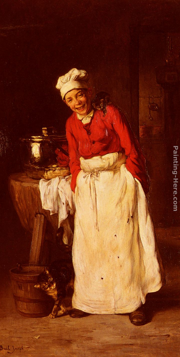Le Petit Cuisinier painting - Claude Joseph Bail Le Petit Cuisinier art painting